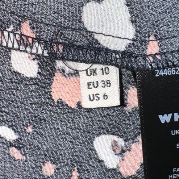 Whistles Mottled Animal Button Dress Women's Size 6 Black Pink L/S Back Zip - Picture 8 of 9